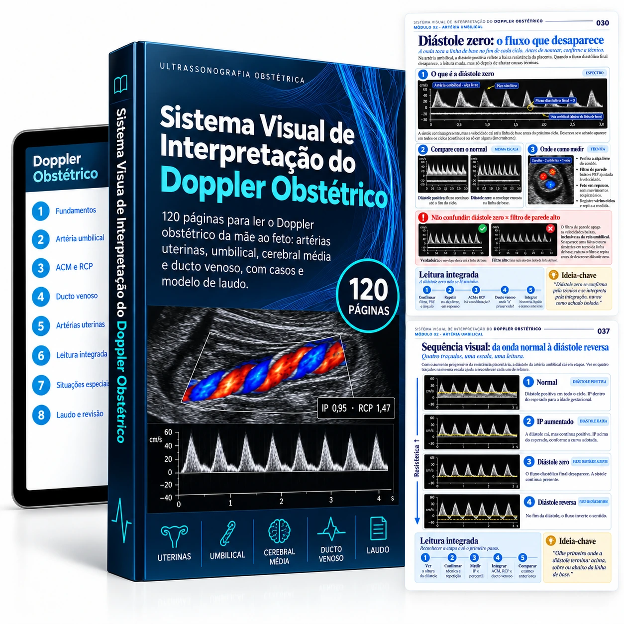 Mockup digital: Sistema Visual de Interpretação do Doppler Obstétrico e Fetal